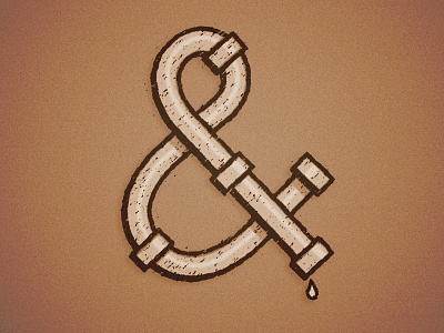And ampersand drip drop logo pipe piping plumber water wordmark