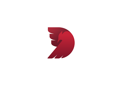 Bir-D bird cardinal flight letter logo wing