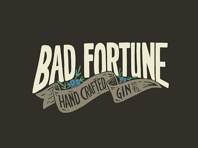 Bad Fortune Gin brand design branding custom illustration custom typography hand lettering illustration illustrative branding ipad pro lettering artist typography