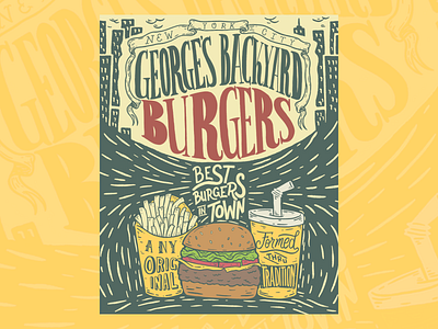 George's Burgers advertising brand design custom illustration custom lettering custom typography hand lettering illustration illustrative branding lettering artist procreate typography