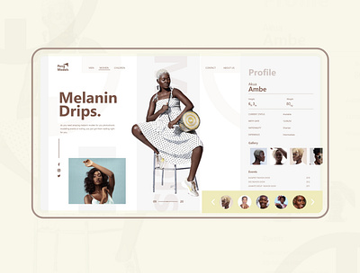 Melanin models Details User Interface Concept branding design illustration melanin minimal models photographer photography photoshoot ui ui design ux web website