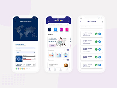 Beacon App (COVID'19 App) app app design covid19 design flat illustration logo minimal ui ux web