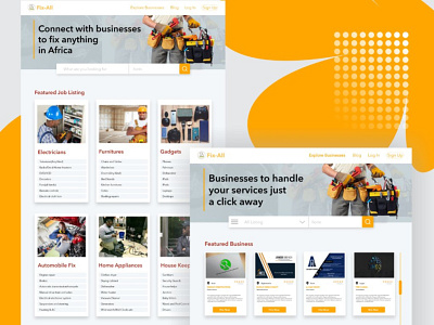 Fix-All Africa website Redesign animation app design illustration job listing minimal photography ui ui ux ux web web design websites