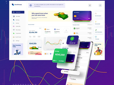 Boundless Pay dashboard app design interaction interactive interface minimal photography typography ui ux