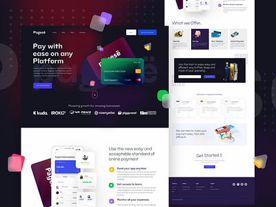 Pagase Landing page banking banking dashboard banking website design fintech app illustration minimal payment app payment method ui ux vector web