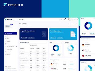 FreightX Product Dashboard app application clean ui colourful design ui ux