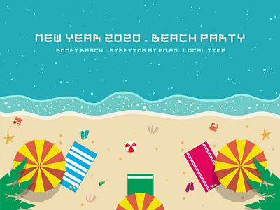 NEW YEAR 2020 . BEACH PARTY illustration