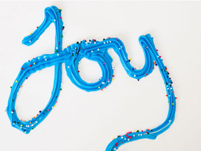 Joy frosting handtype sprinkles type typography