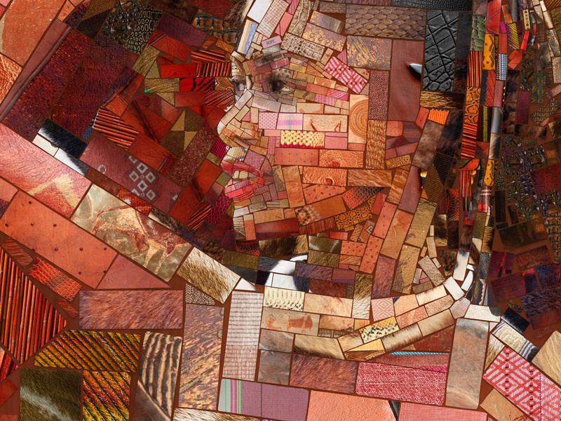 The basket girl for Sasi's (2) collage patchwork ethnic restaurant photomosaic fine art artwork illustration mosaic