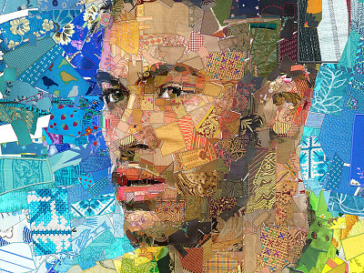 Зрелище (Spectacle): The Neymar Jr. (Brazil) portrait fifa illustration mosaic patchwork quilting russia2018 sports