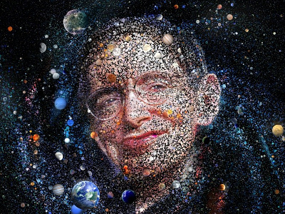 The amazing universe of Stephen Hawking art artgallery artprint artwork illustration mosaic photomosaic rip science space stephenhawking