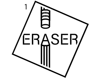 Eraser logo var 1 black white logo logo concept logo design