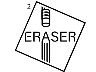 Eraser logo var 2 black white eraser flat logo logo design modern pencil