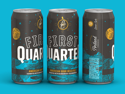 Lunar Cycle First Quarter Sour 3d model beer art branding craft beer design illustration packaging packaging design packaging mockup typography