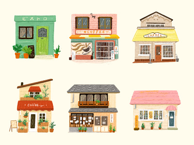 coffee&cafe house buildingillustration childrens illustration flat illustration illustration illustration art illustrator