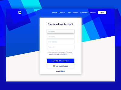 Sign up Dark UI Design