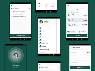 Ride sharing App UI Design