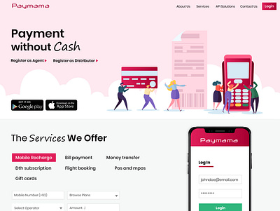 Payment Services Web design branding cash clean design design inspiration layoutdesign minimal mobile ui new newdesign payment services payments red ui uxdesign web webdesign