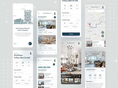Property Buy Sell Rent Mobile App Design