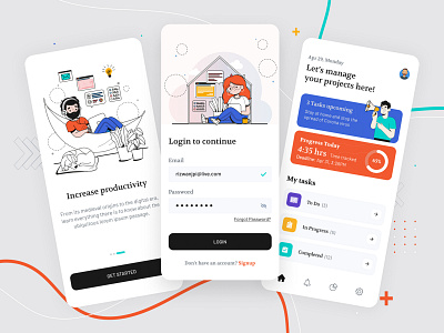 Project Management App Concept app app concept dailyui design illustration minimal project management task management typography ui ui ux ui design