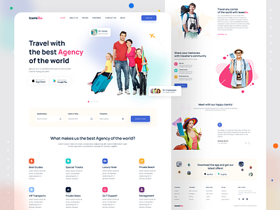 Travel Agency Landing Page Exploration app concept dailyui design ecommerce illustration minimal planner tour plan tourism tourist travel travel agency travel agent traveling ui ui ux ui design