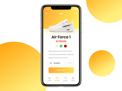 Nike App Concept air force 1 app apple application ios iphone x limited nike ui ux