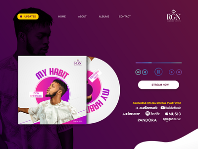 Landing page for an album. Day2 #DailyUI challenge design figma landing page music uiux