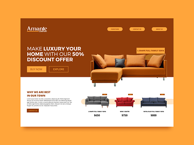 Landing Page for a Furniture Brand creative design designer figma landing page ui uiux web