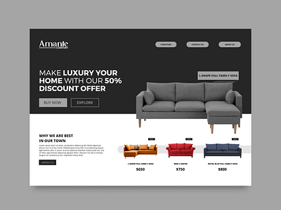 Landing Page variance challenge creative dailyui design designer figma furniture illustration logo ui uiux web