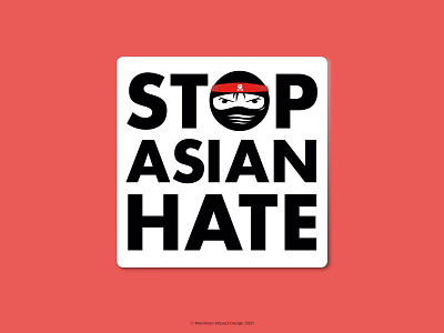 #stopasianhate asian badass hater ninja skull
