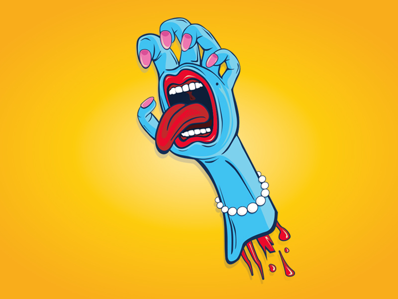 Judi Oyama Screaming Hand illustration screaming hand skateboard