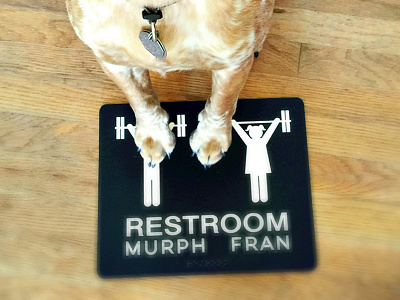 Murph Fran ada braille crossfit hero icon murph restroom signage weights