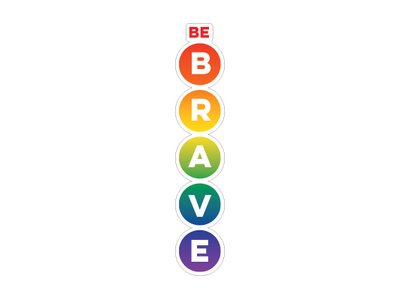 Be Brave Rainbow badassskatemom be brave crossfit rainbow sticker strong women