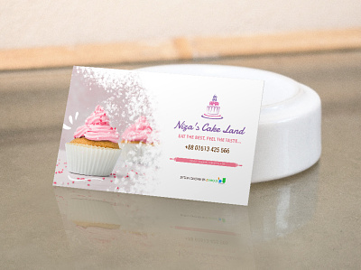 Niza's Cake Land Business Card brand identity branding business card business card design illustrator