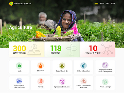 Bangladesh Constituency Tracker Landing page Design.