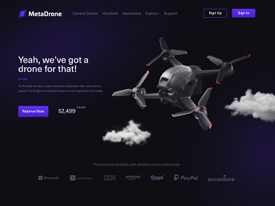 Drone Rental - Modern Page animation ui ux website