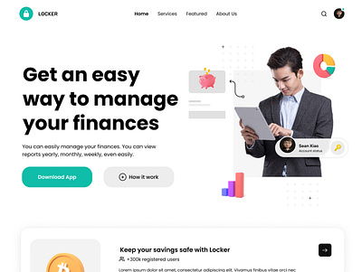 Locker - Modern Landing Page branding graphic design ui website