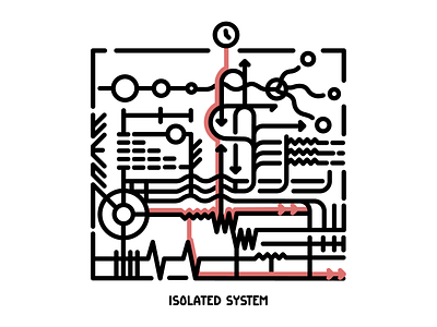 Isolated system design illustration minimal art