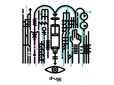 Drugs design illustration minimal art