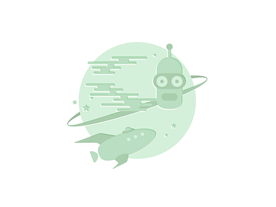Benderverse futurama green icon illustration