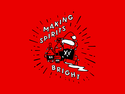 Making Spirits Bright christmas illustration xmas