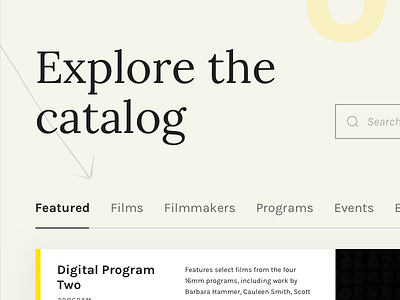 Film & Media Catalog Website portal visual design web app website