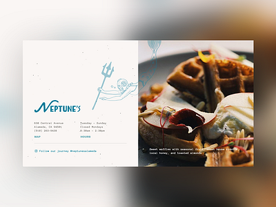 Neptunes Website brunch responsive restaurant website waffles website yum