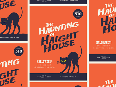 Halloween Party Flyer cat design flyer halloween halloween illustration typography visual design