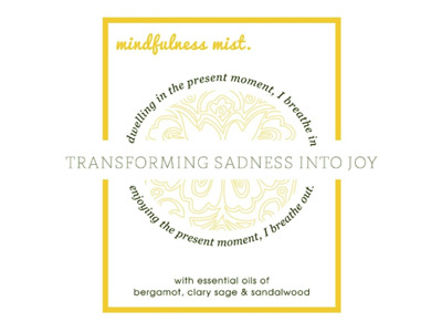 Mindfulness Mist Label mantra mindful print typography