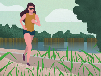 Do you like running? adobe character character design girl grain texture illustration illustrator run runner sport