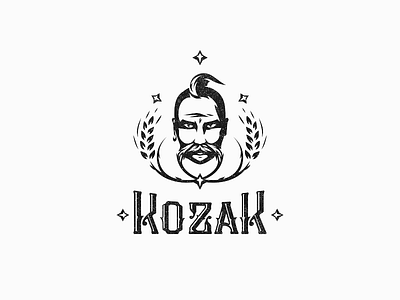 Kozak branding face food kozak logo man mustache restaurant wheat