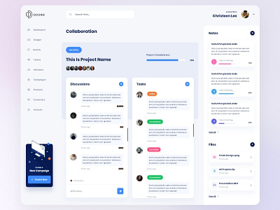 Odore - Collaboration Tool admin dashboard admin design admin panel clean dashboard clean design clean ui dashboard dashboard app dashboard design dashboard ui user experience user interface