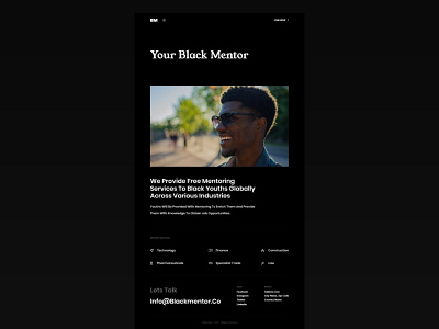 Black Mentor dark design dark theme dark ui mentorship minimal design ui design user experience design user interface design ux design web design website website ui design