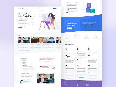 Prep Agent blue clean design gradient illustration online learning ui user experience user interface ux web design website design